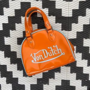 Orange & Blue Von Dutch Mini Bowler Bag